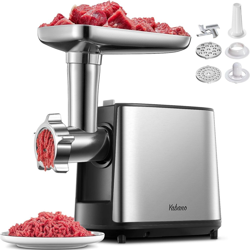 Electric Meat Grinder, Heavy Duty Meat Mincer, Sausage Stuffer Maker, Food Grinder with Sausage Kubbe Kit, 2 Grinder Plates, Stainless Steel (Black) Electric Meat Grinder, Heavy Duty Meat Mincer, Sausage Stuffer Maker, Food Grinder with Sausage Kubbe Kit, 2 Grinder Plates, Stainless Steel (Black)
