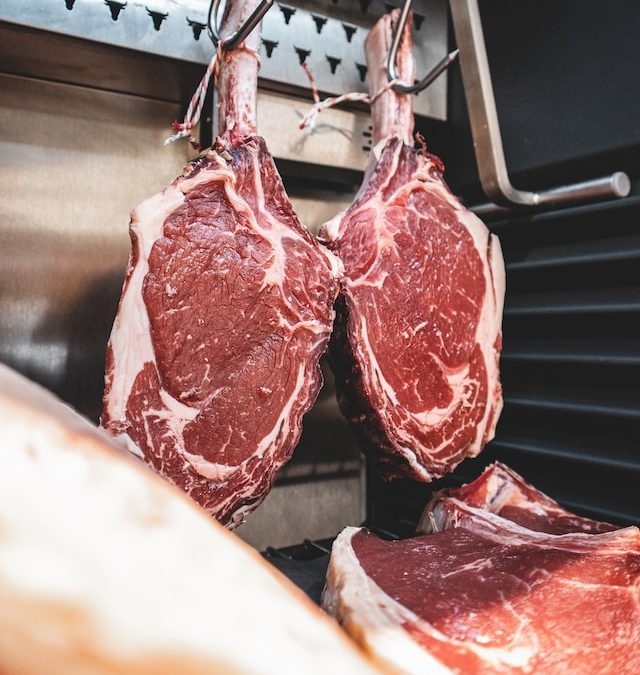 dry aged beef in cabinet